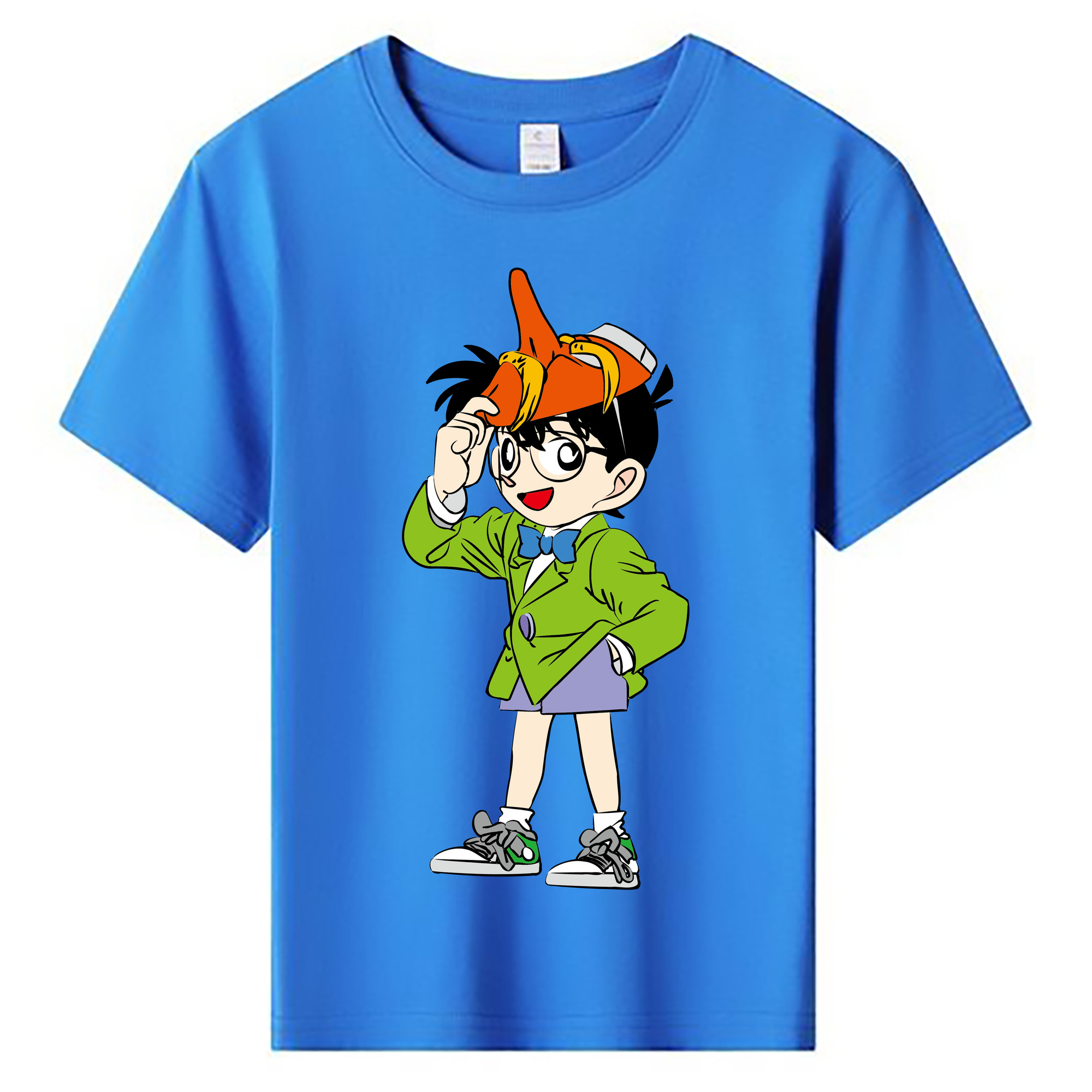 （画像用） 名探偵コナン 江戸川 コナン Detective Conan Conan Edogawa 綿100％キッズTシャツ（フロントプリント）
